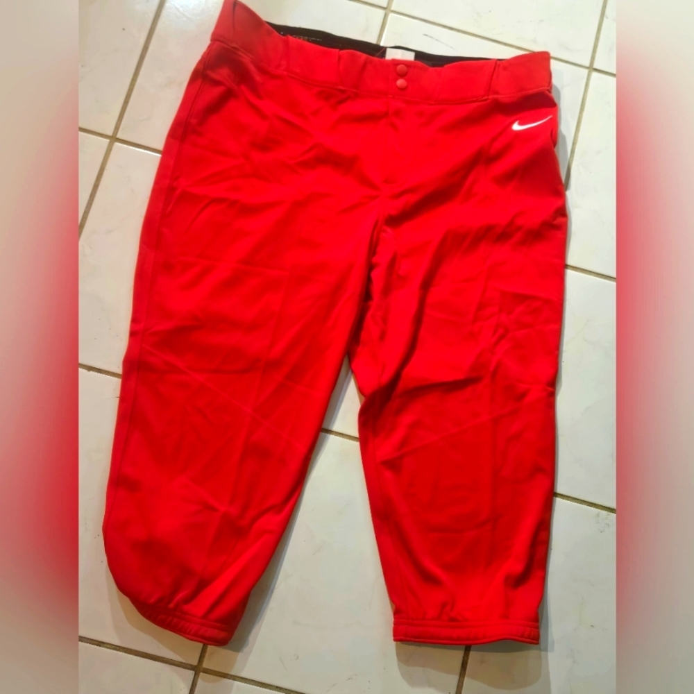 Nike Game Pants Red New XL Baseball Softball 3/4 Length Vapor Select